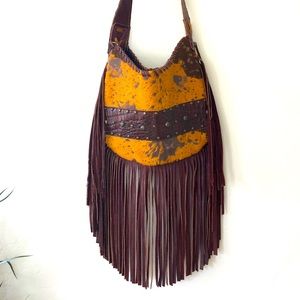 leather fringe purse